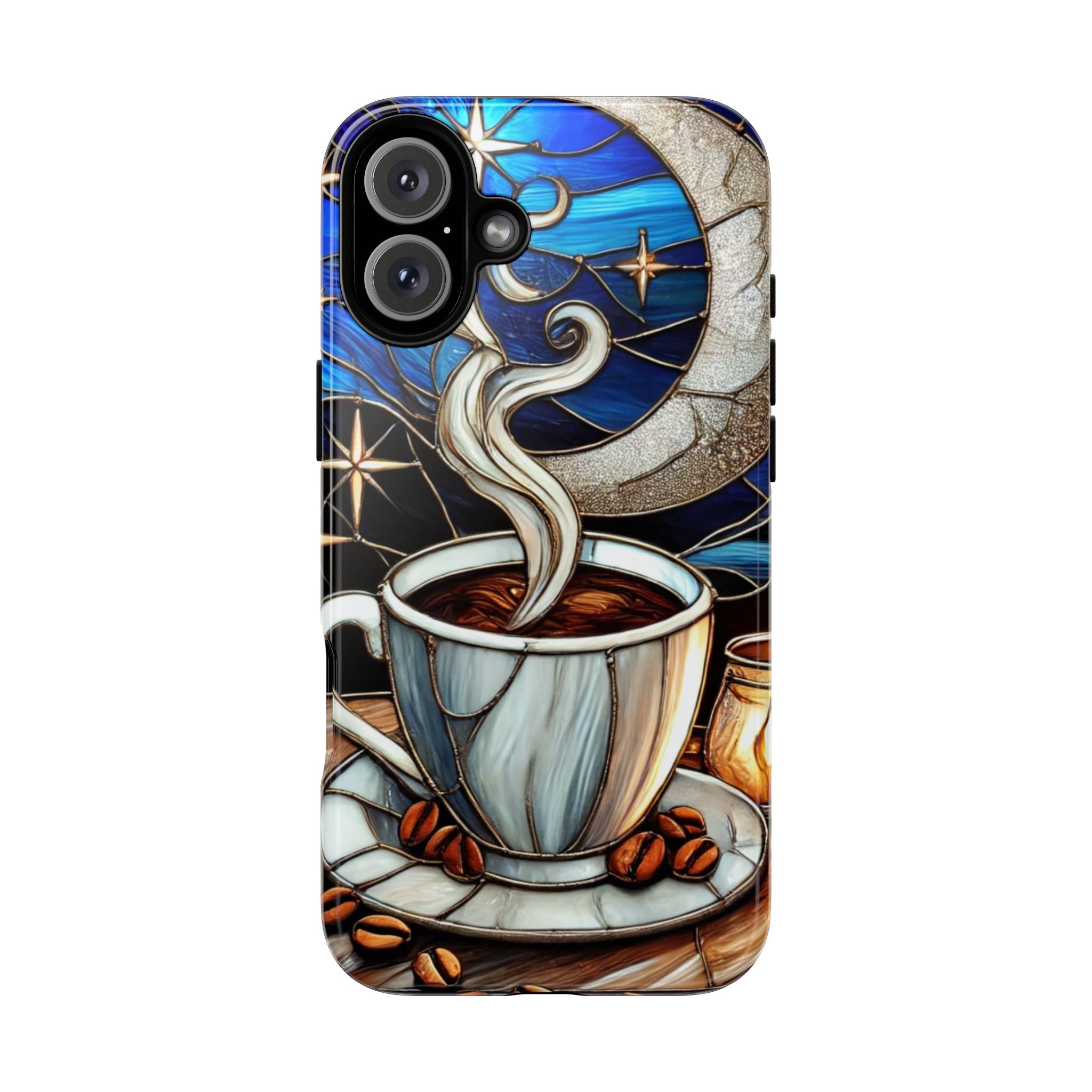 Stained Glass Coffee Phone Case – Cozy Artistic Design for Coffee Lovers