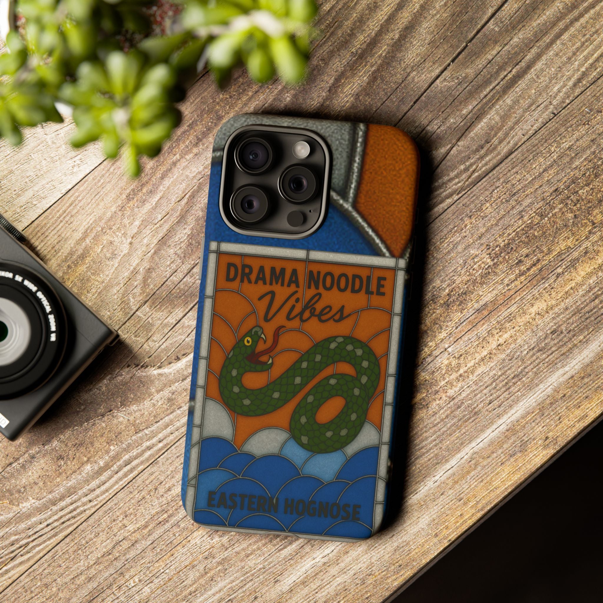 Stained Glass Snake Phone Case – Vibrant Drama Noodle Aesthetic Cover
