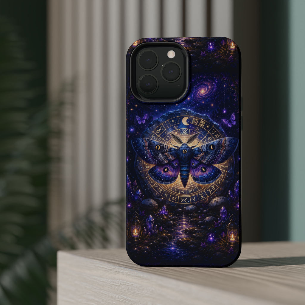 Astrological Moth Phone Case – Celestial MagSafe-Compatible Cover
