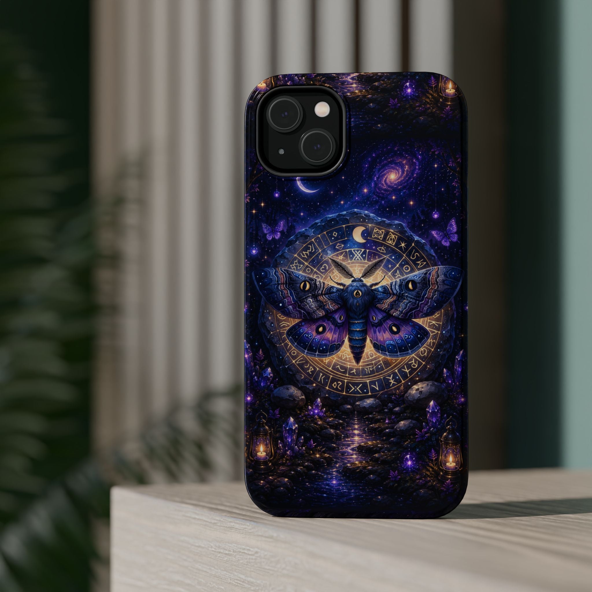 Astrological Moth Phone Case – Celestial MagSafe-Compatible Cover