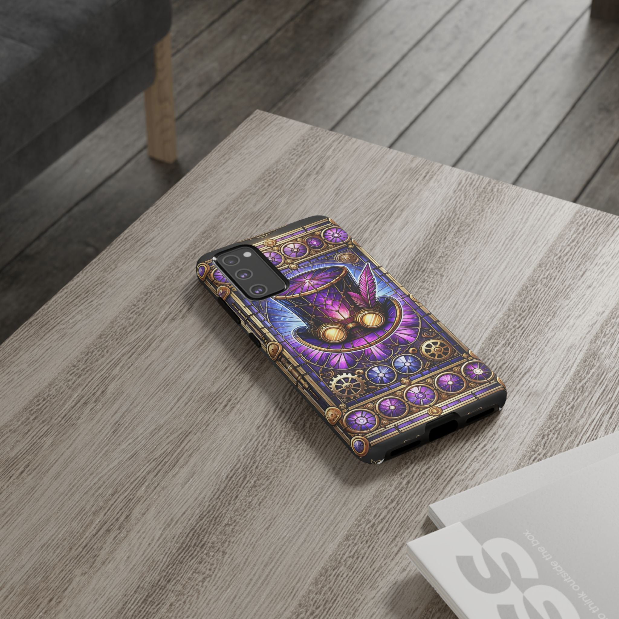 Stained Glass Steampunk Android Phone Case – 3D Full-Wrap Protective Cover with TPU Liner