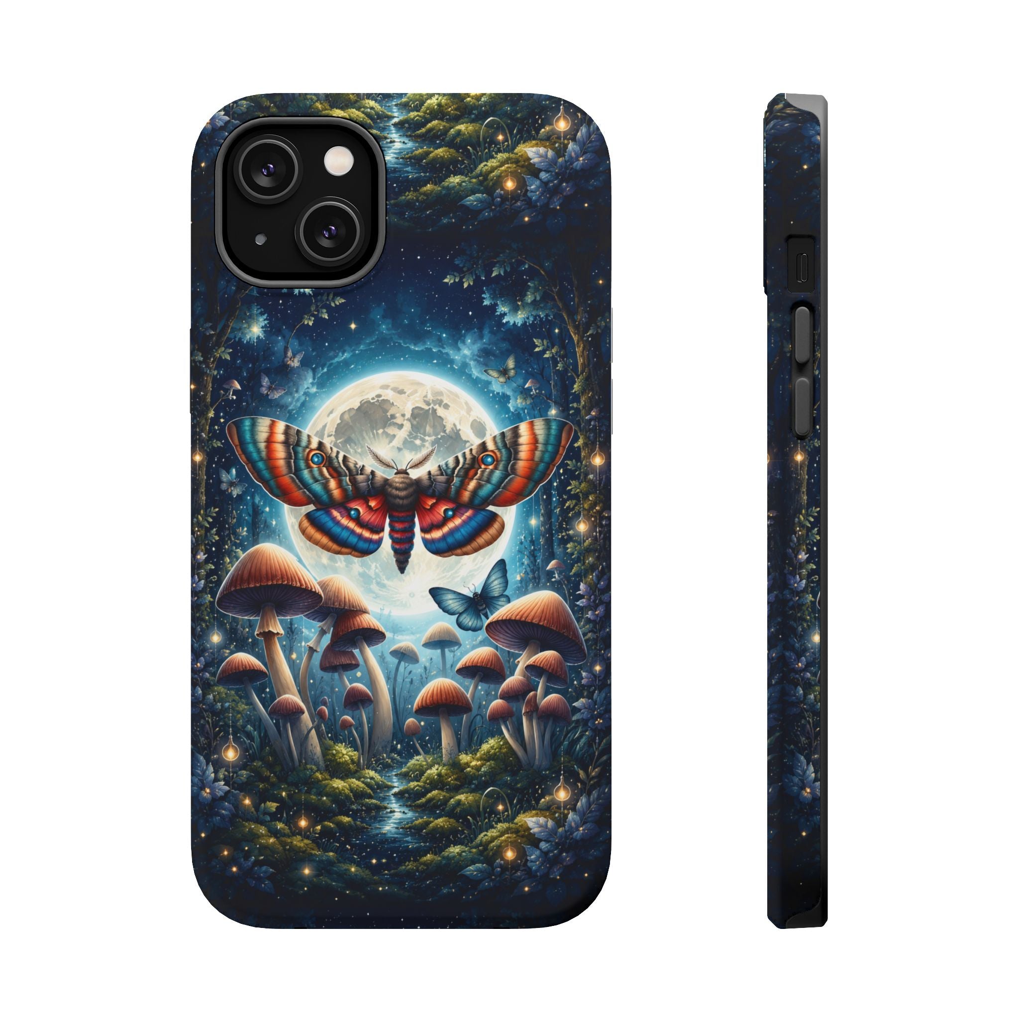 Mystic Moth Moon Phone Case – Whimsical MagSafe-Compatible Cover