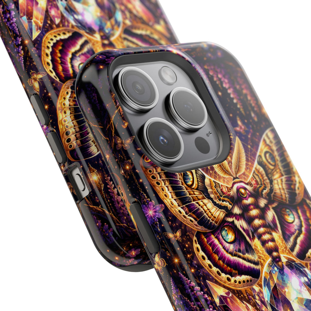 Mystic Moth Crystal Phone Case – Jewel-Toned MagSafe-Compatible Cover