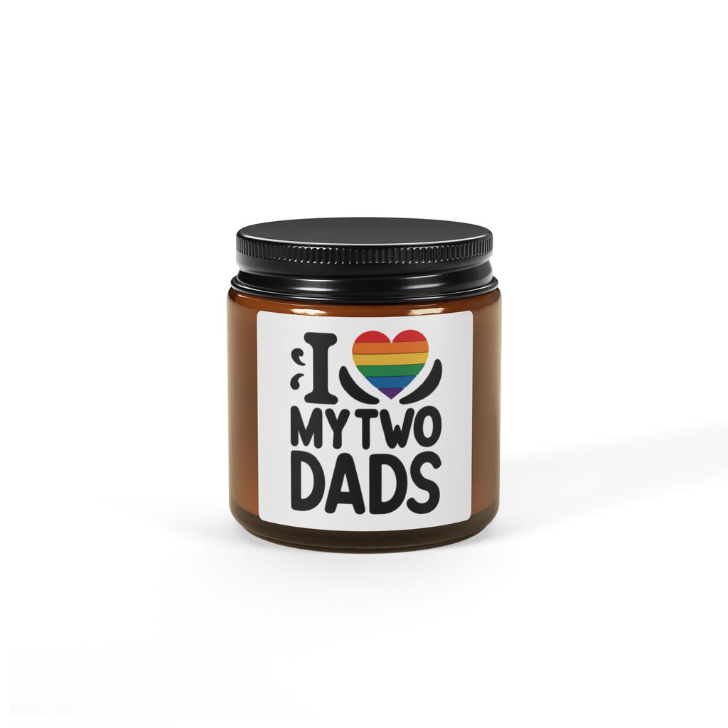 Rainbow Pride Fathers Day Scented Soy Candle, Gift for Gay Dads, LGBTQ+ Pride Month Celebration From Daughter Son, I Love My Two Dads Heart