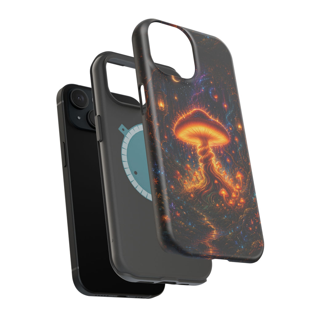 Psychedelic Glowing Mushroom Phone Case – MagSafe Galaxy Art Cover
