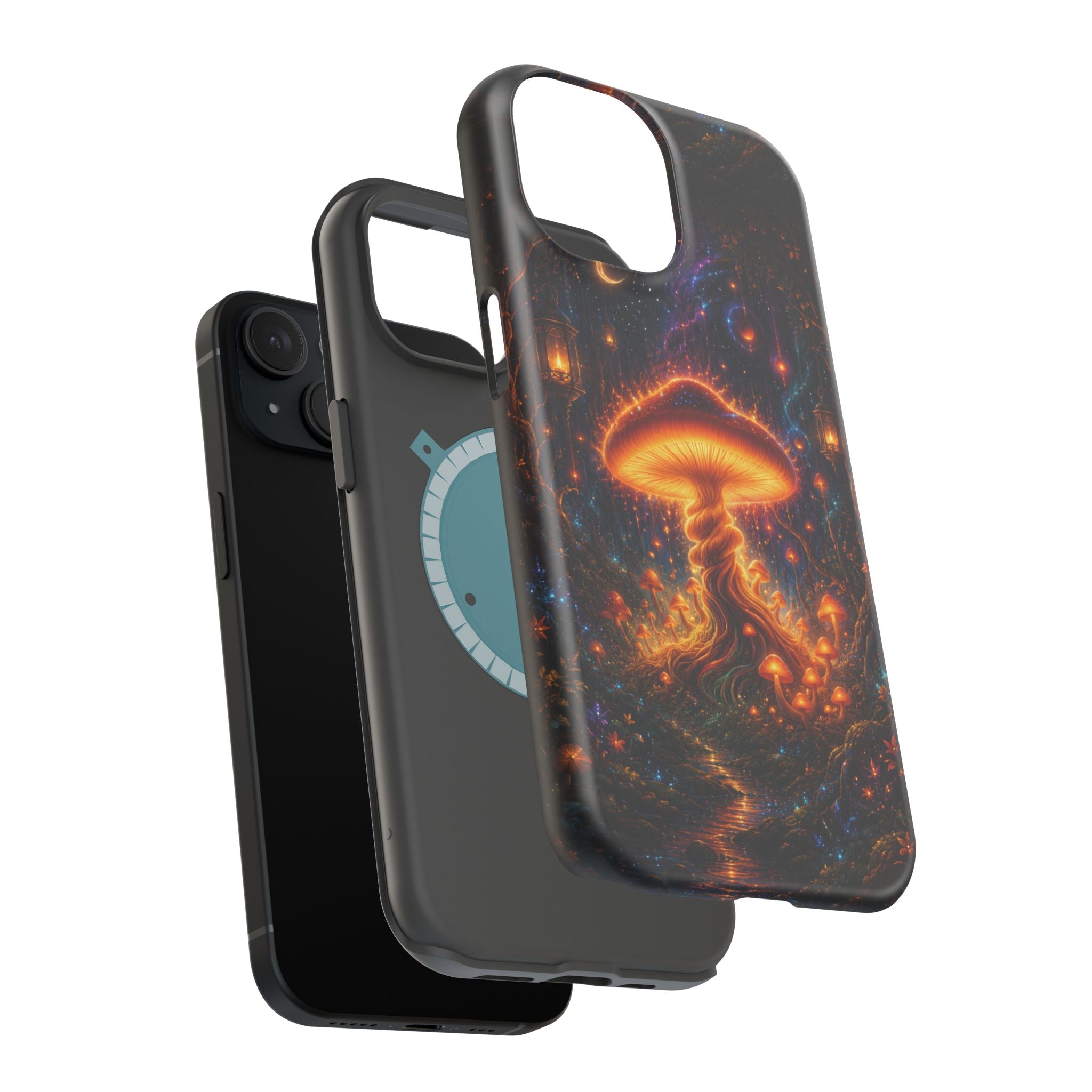 Psychedelic Glowing Mushroom Phone Case – MagSafe Galaxy Art Cover