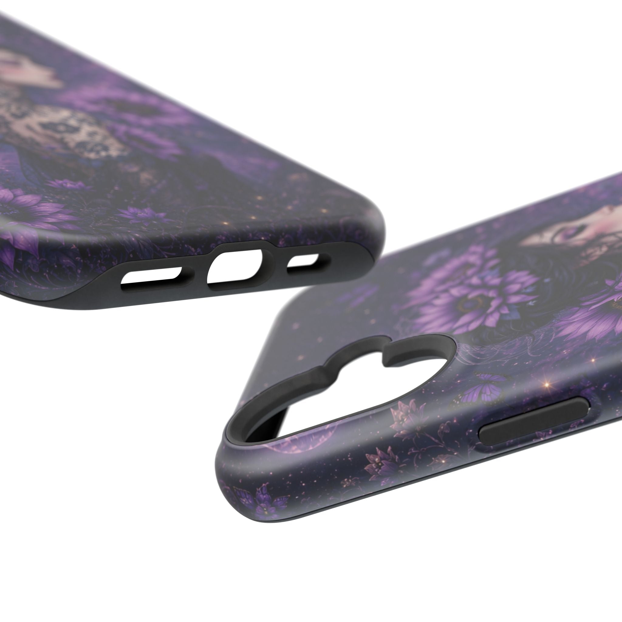 Gothic Floral Woman Phone Case – Dark Botanical MagSafe-Compatible Cover