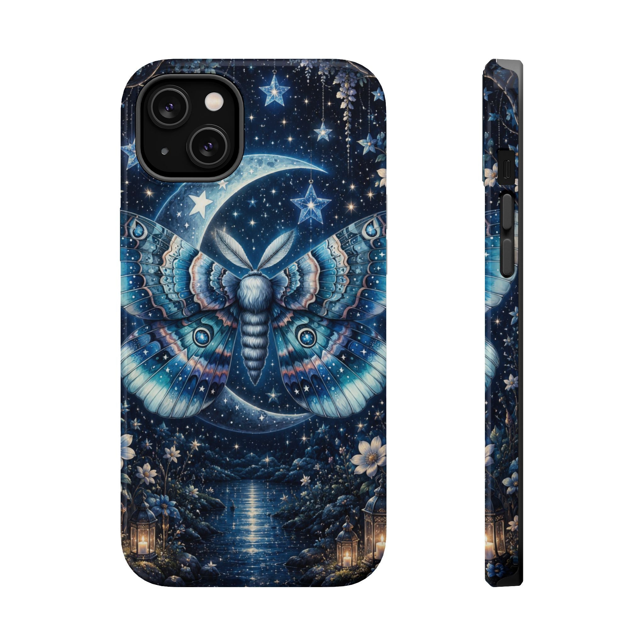 Mystic Moth Moon Phone Case – Night Sky MagSafe-Compatible Cover