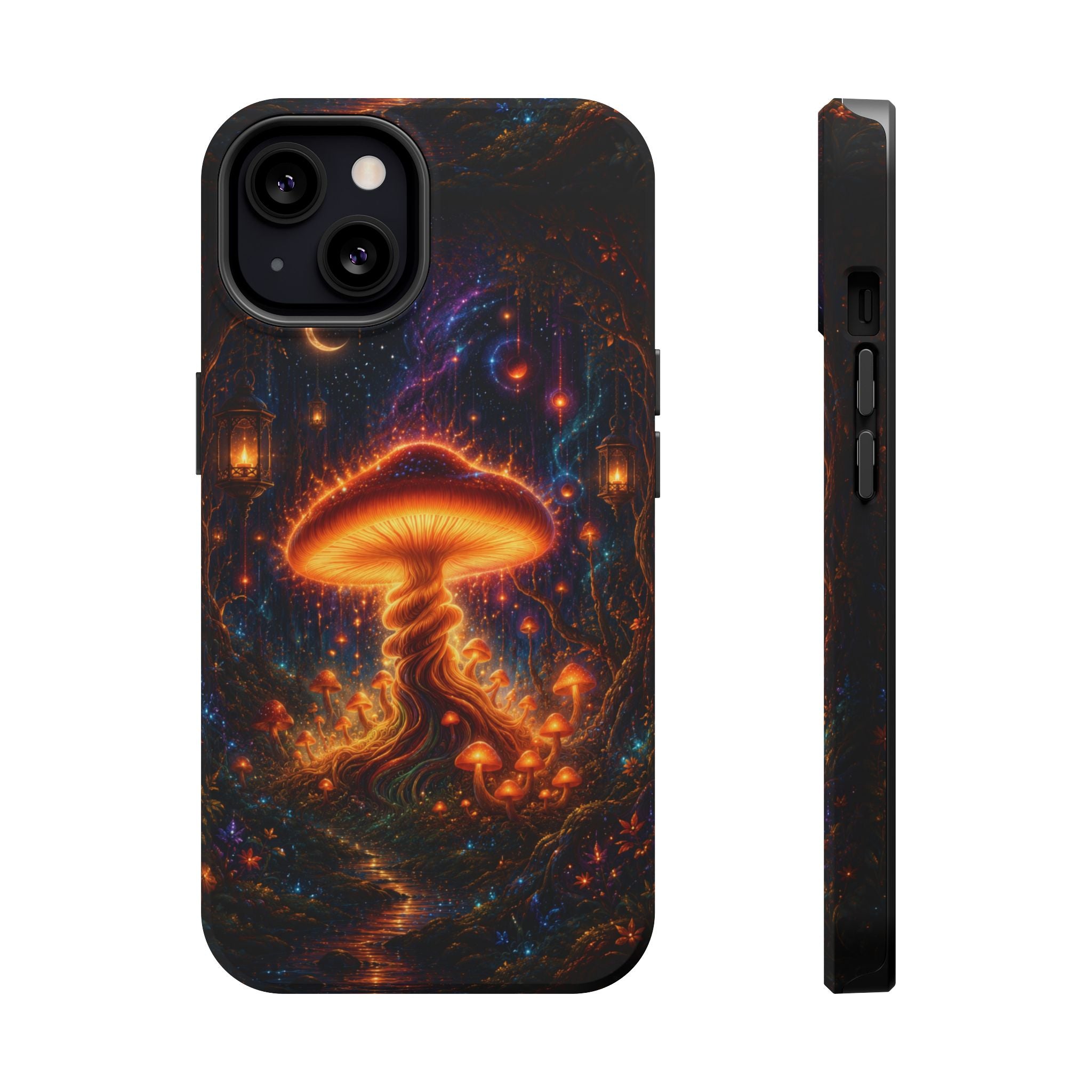 Psychedelic Glowing Mushroom Phone Case – MagSafe Galaxy Art Cover