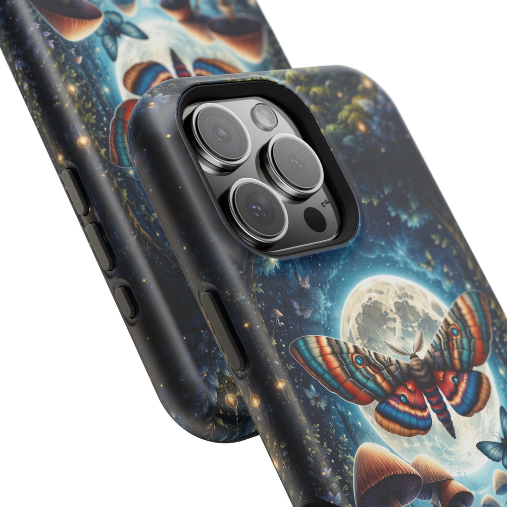 Mystic Moth Moon Phone Case – Whimsical MagSafe-Compatible Cover
