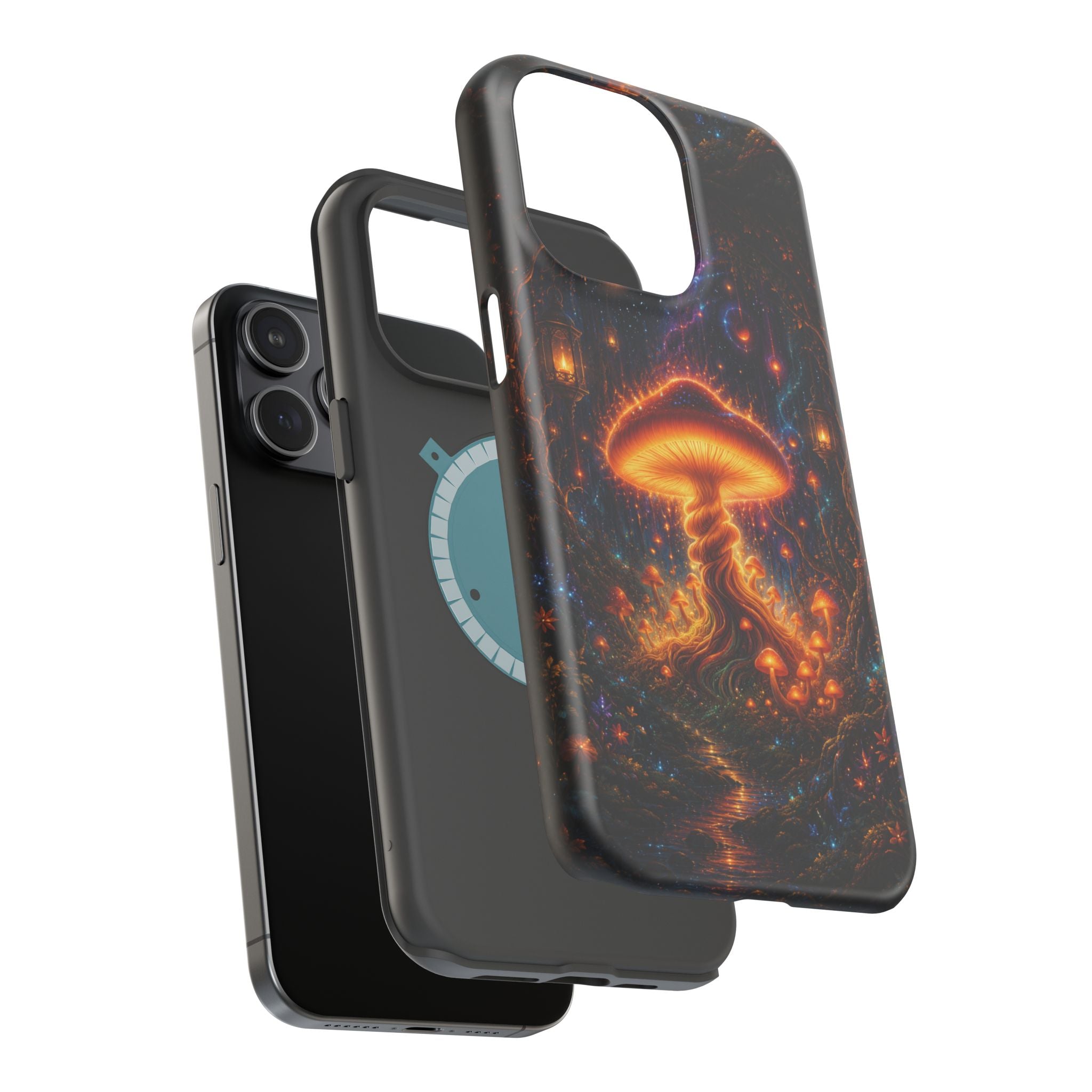 Psychedelic Glowing Mushroom Phone Case – MagSafe Galaxy Art Cover