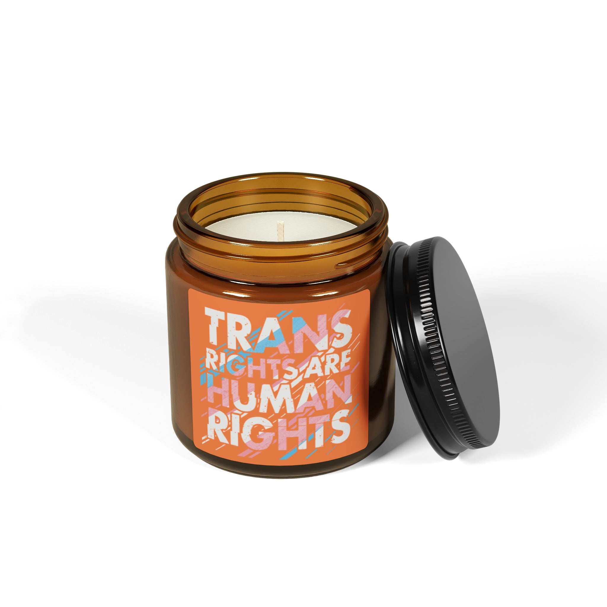 Trans Rights Are Human Rights Scented Soy Candle, LGBTQ Inclusive Statement Candle, Trans Community Gift For Friend, Pride Celebration Decor
