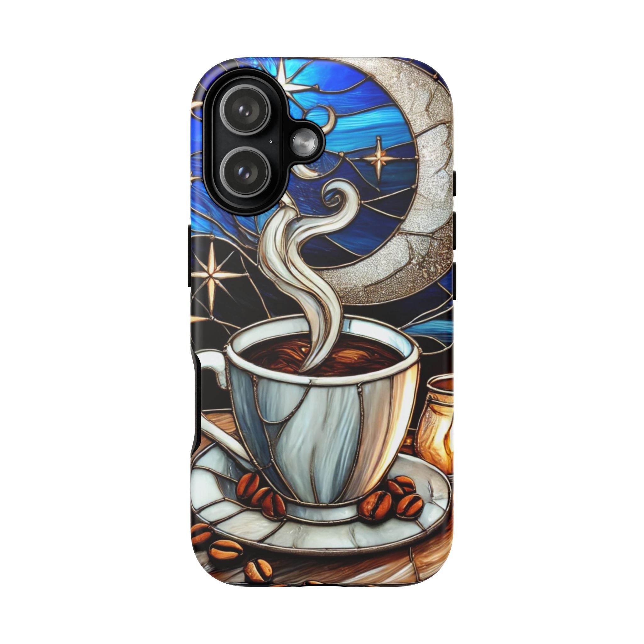 Stained Glass Coffee Phone Case – Cozy Artistic Design for Coffee Lovers