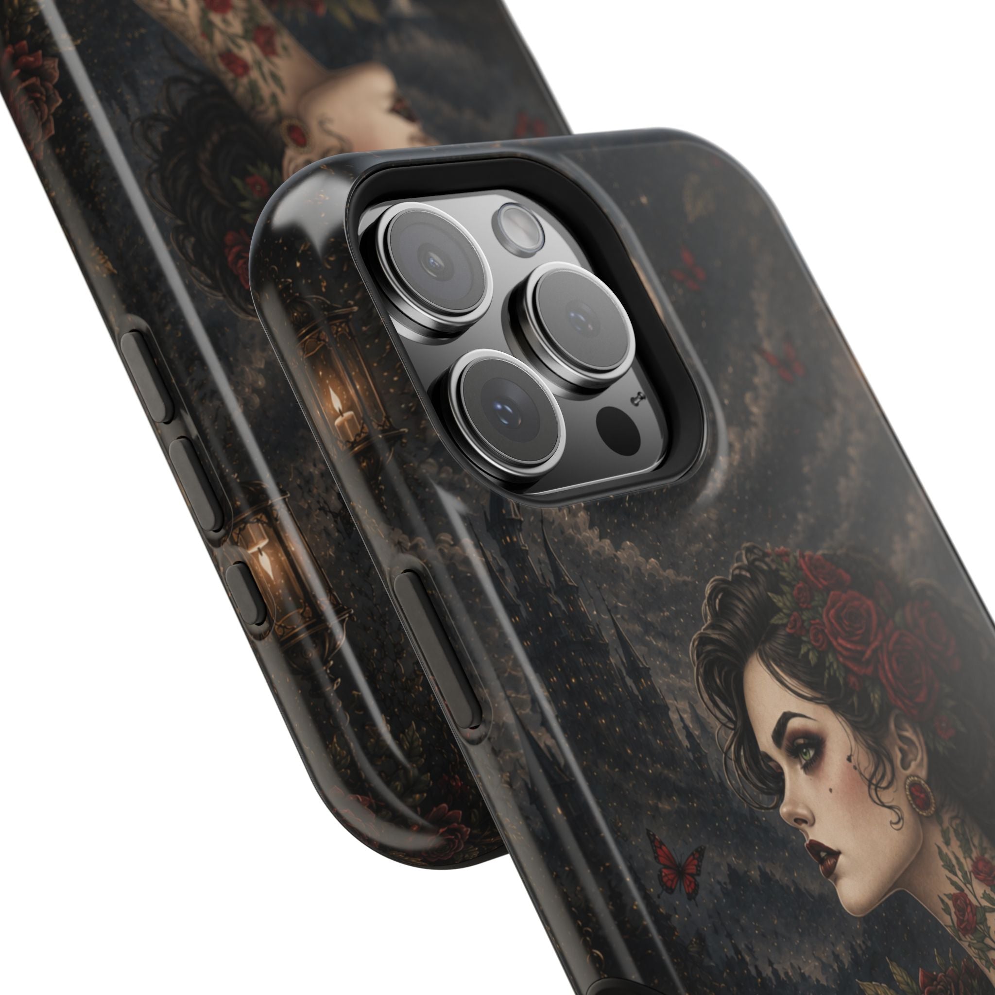 Gothic Rose Portrait Phone Case – Dark Romance MagSafe-Compatible Cover
