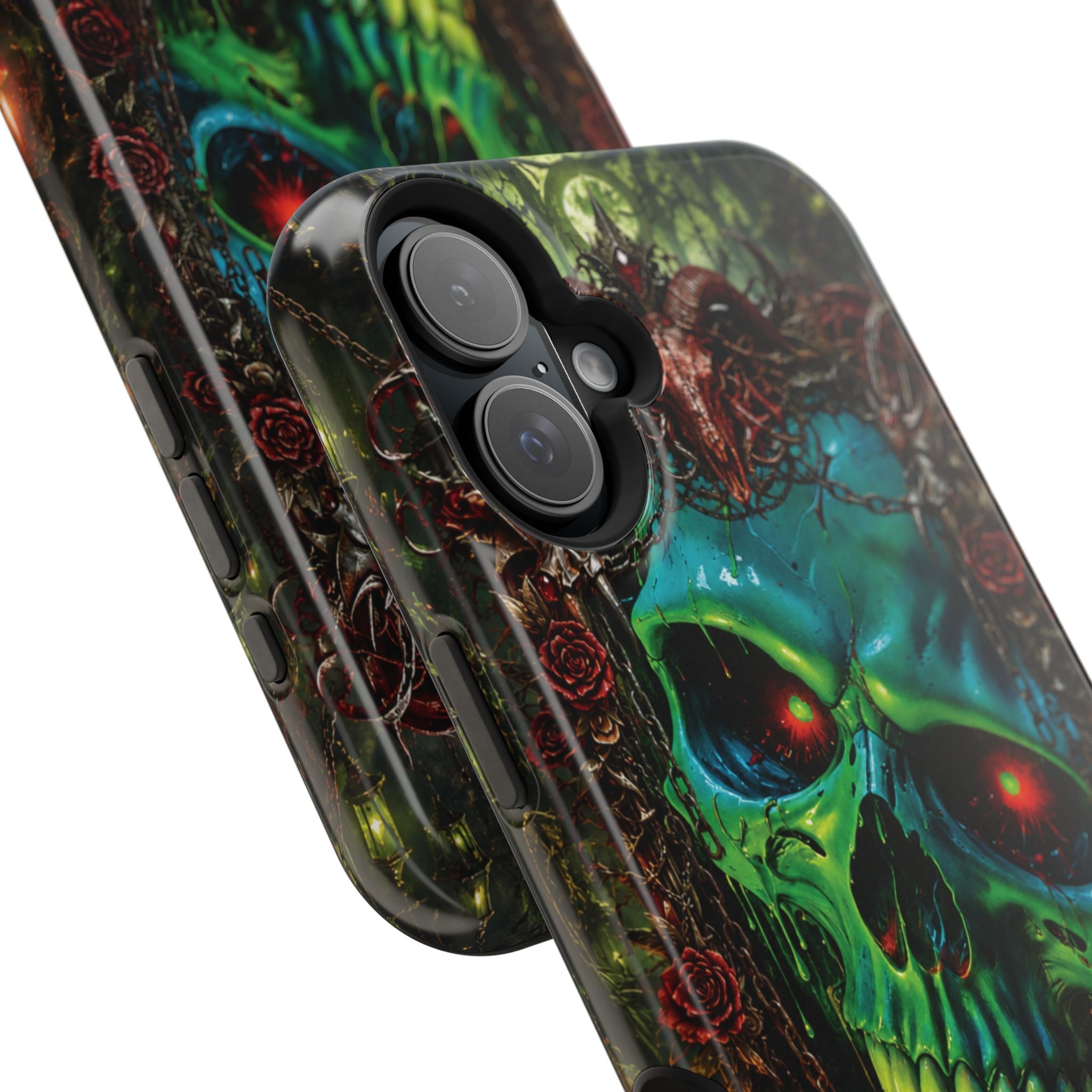 Skull Rose Phone Case – Gothic Impact-Resistant MagSafe-Compatible Cover