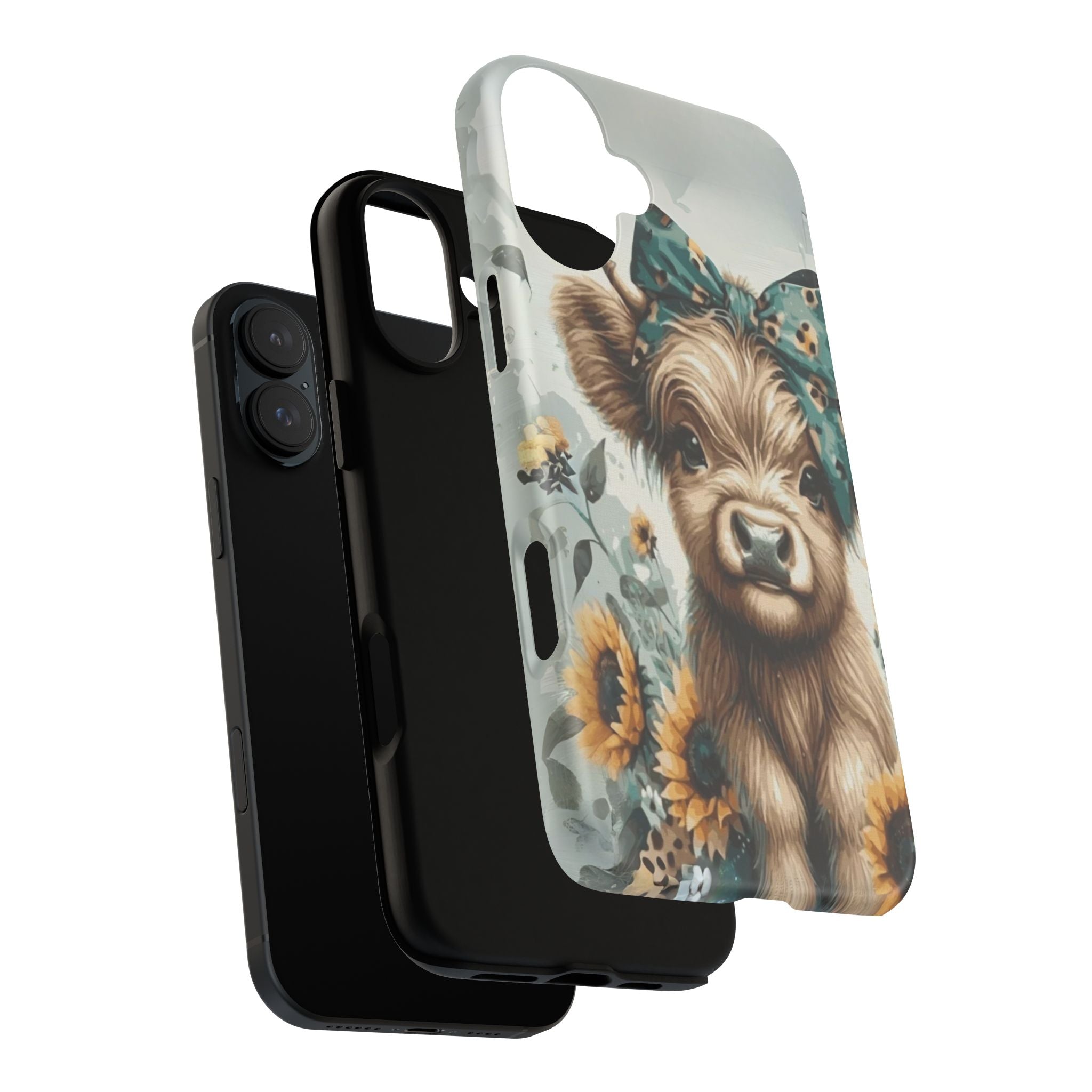 Adorable Cow Phone Case – Floral Farmhouse Design, Cute Animal Lover Gift