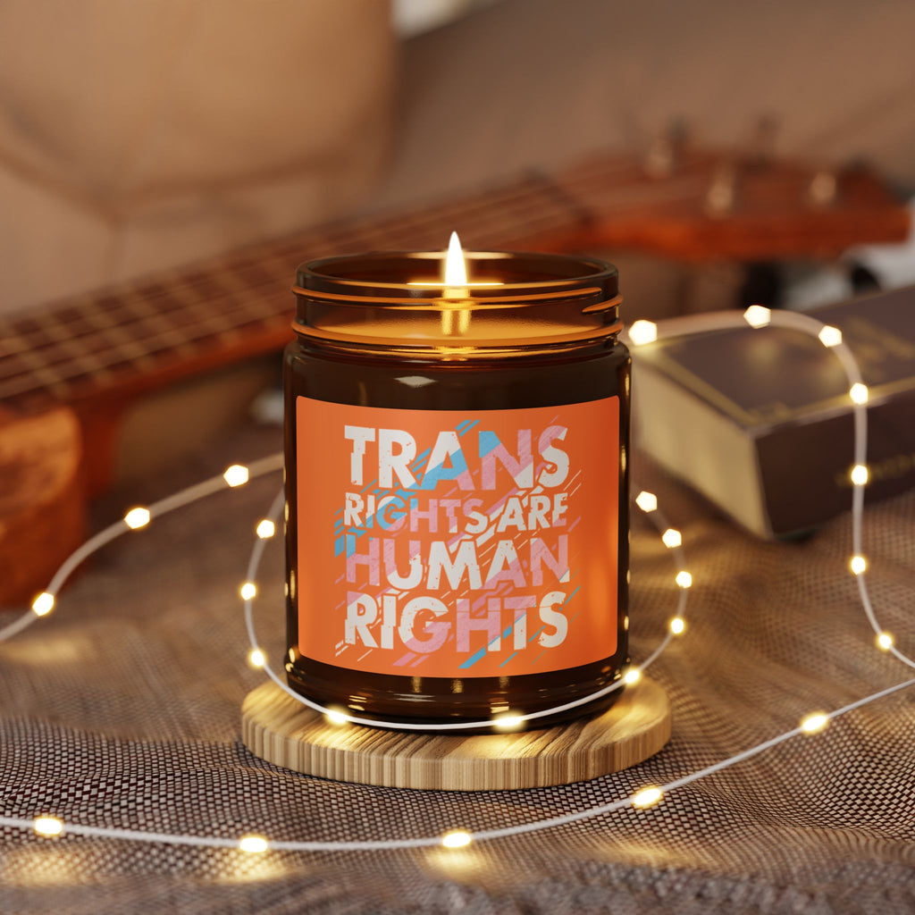 Trans Rights Are Human Rights Scented Soy Candle, LGBTQ Inclusive Statement Candle, Trans Community Gift For Friend, Pride Celebration Decor