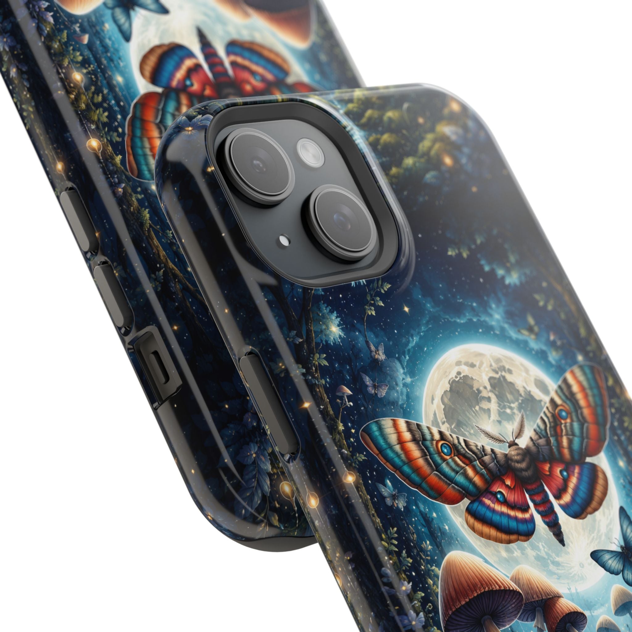 Mystic Moth Moon Phone Case – Whimsical MagSafe-Compatible Cover