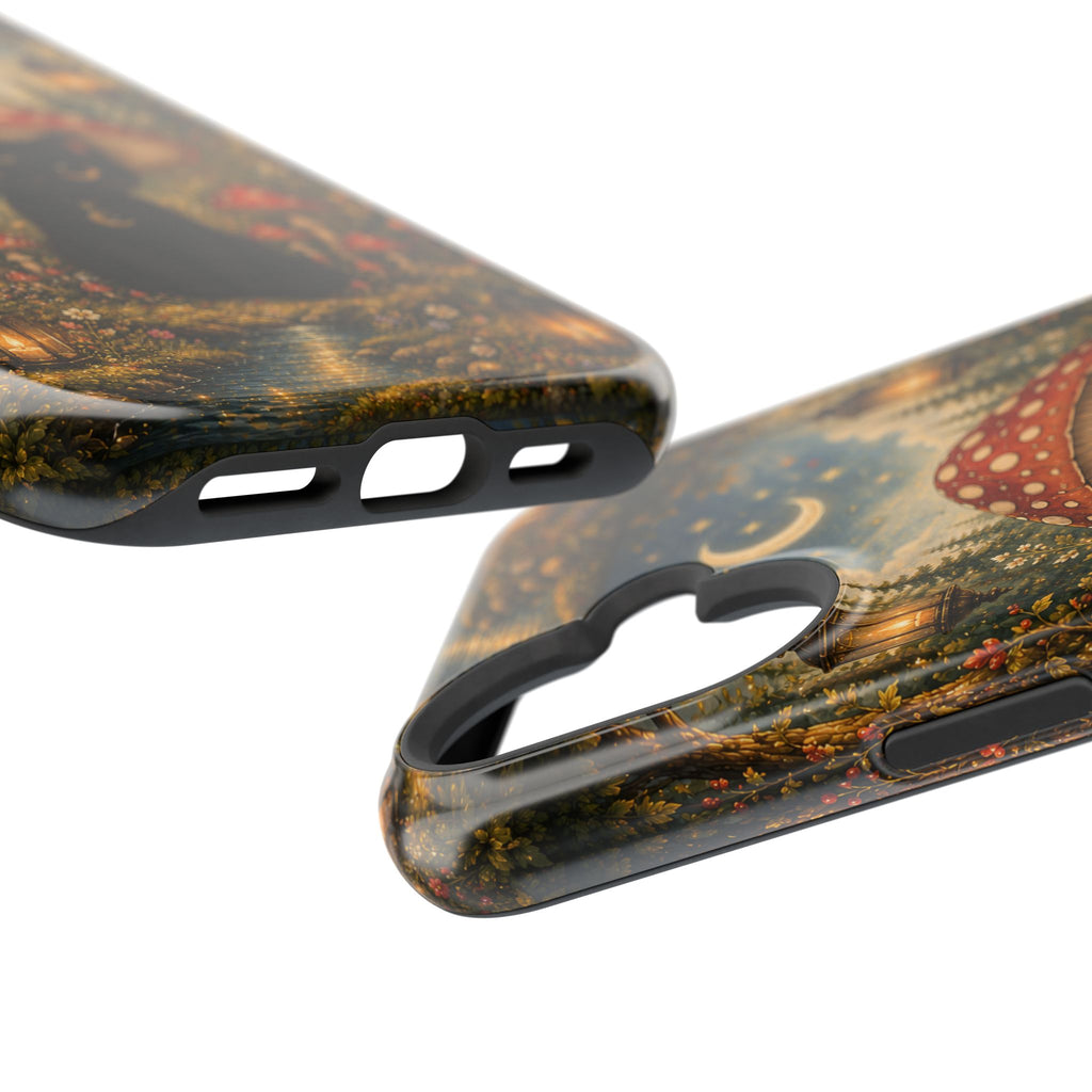 Black Cat & Mushroom Phone Case – Magical MagSafe-Compatible Cover