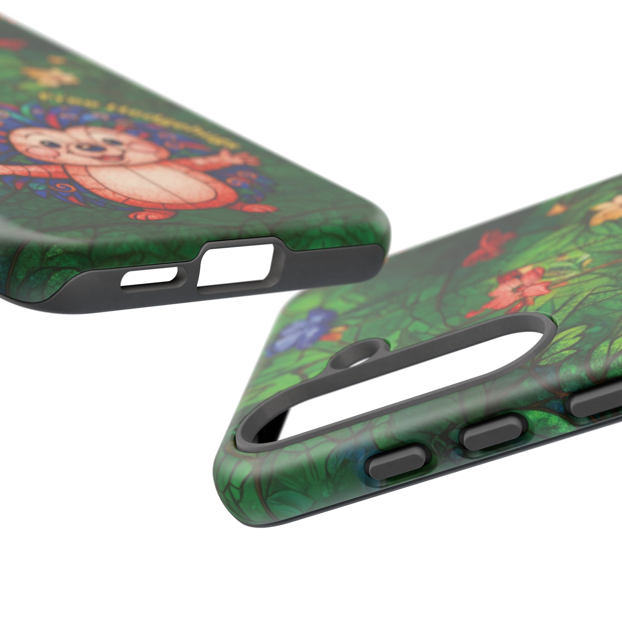Stained Glass Hedgehog Phone Case – "Free Hedgehugs" Floral Design