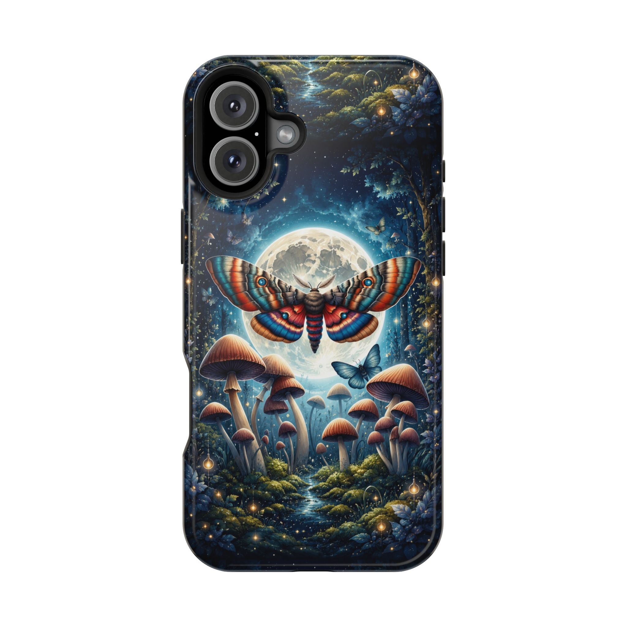 Mystic Moth Moon Phone Case – Whimsical MagSafe-Compatible Cover