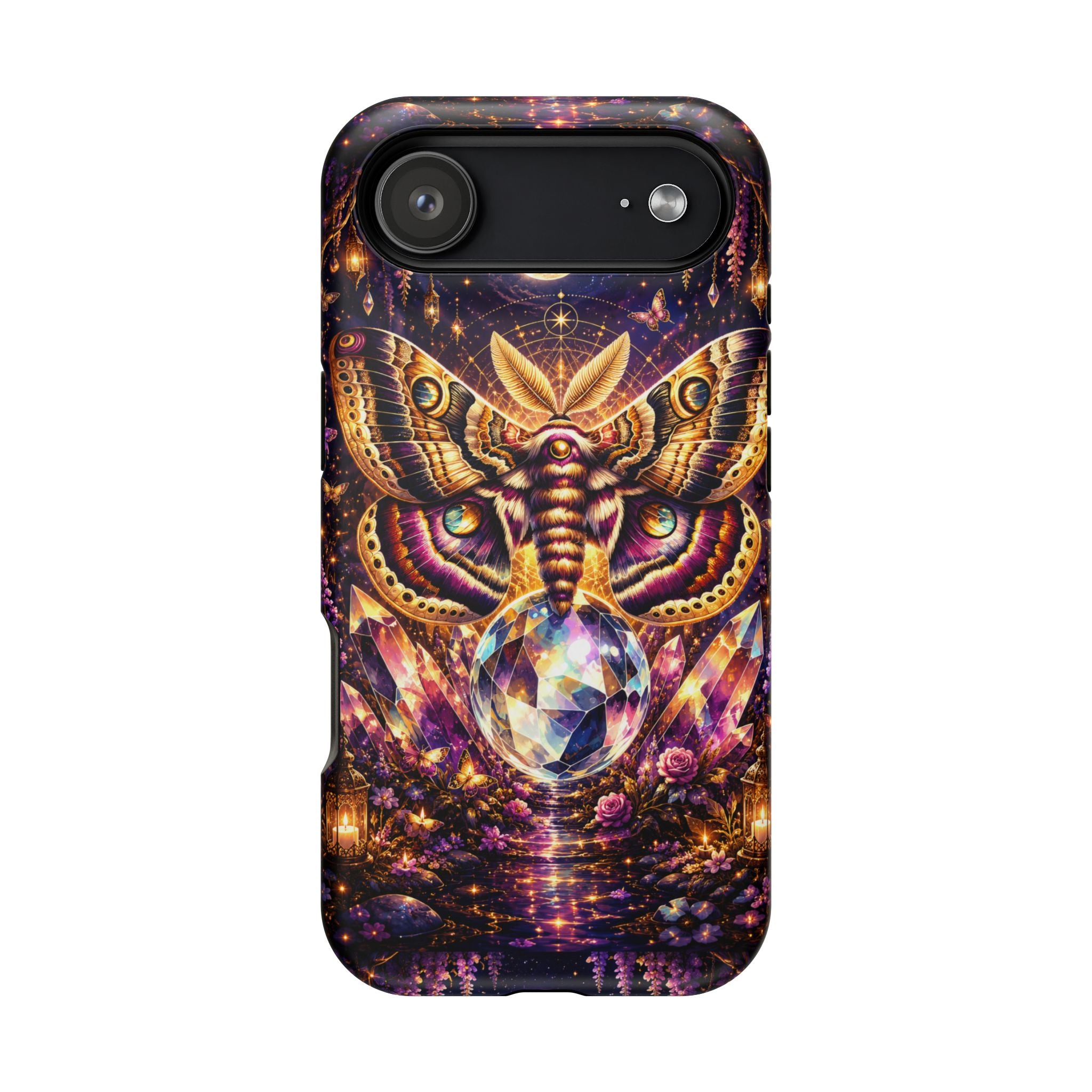 Mystic Moth Crystal Phone Case – Jewel-Toned MagSafe-Compatible Cover