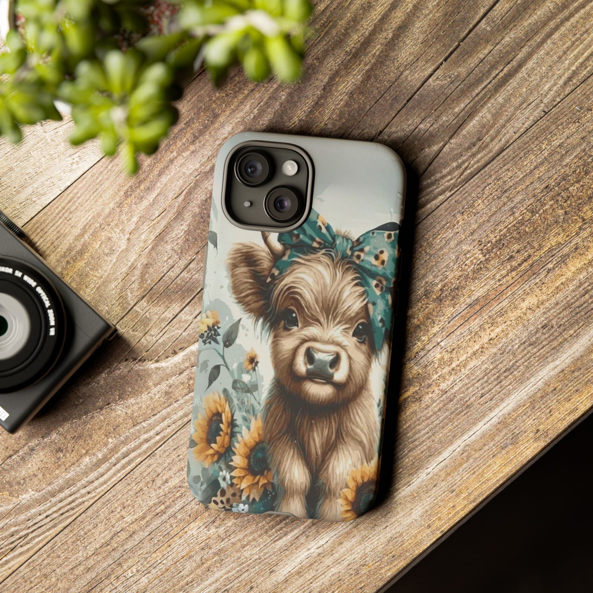 Adorable Cow Phone Case – Floral Farmhouse Design, Cute Animal Lover Gift