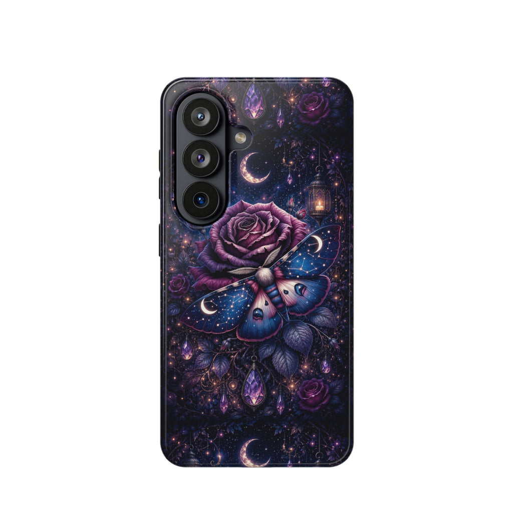 Mystical Rose & Moth Phone Case – Floral MagSafe-Compatible Cover