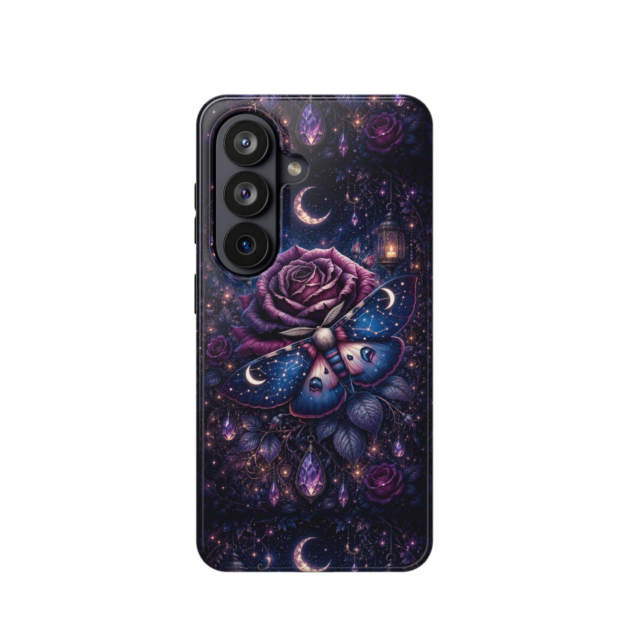 Mystical Rose & Moth Phone Case – Floral MagSafe-Compatible Cover