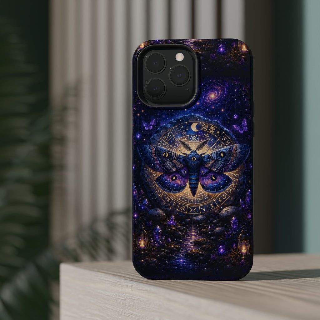 Astrological Moth Phone Case – Celestial MagSafe-Compatible Cover