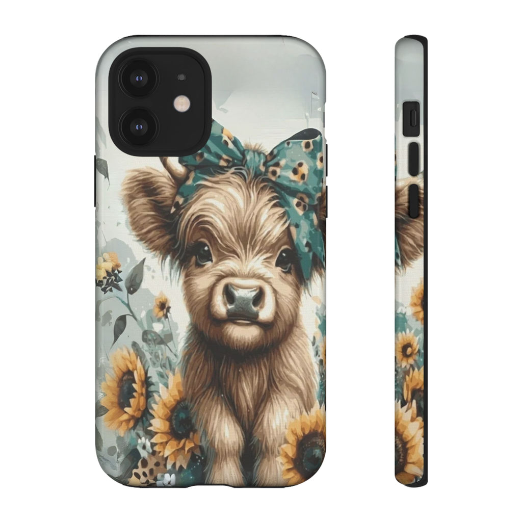 Adorable Cow Phone Case – Floral Farmhouse Design, Cute Animal Lover Gift