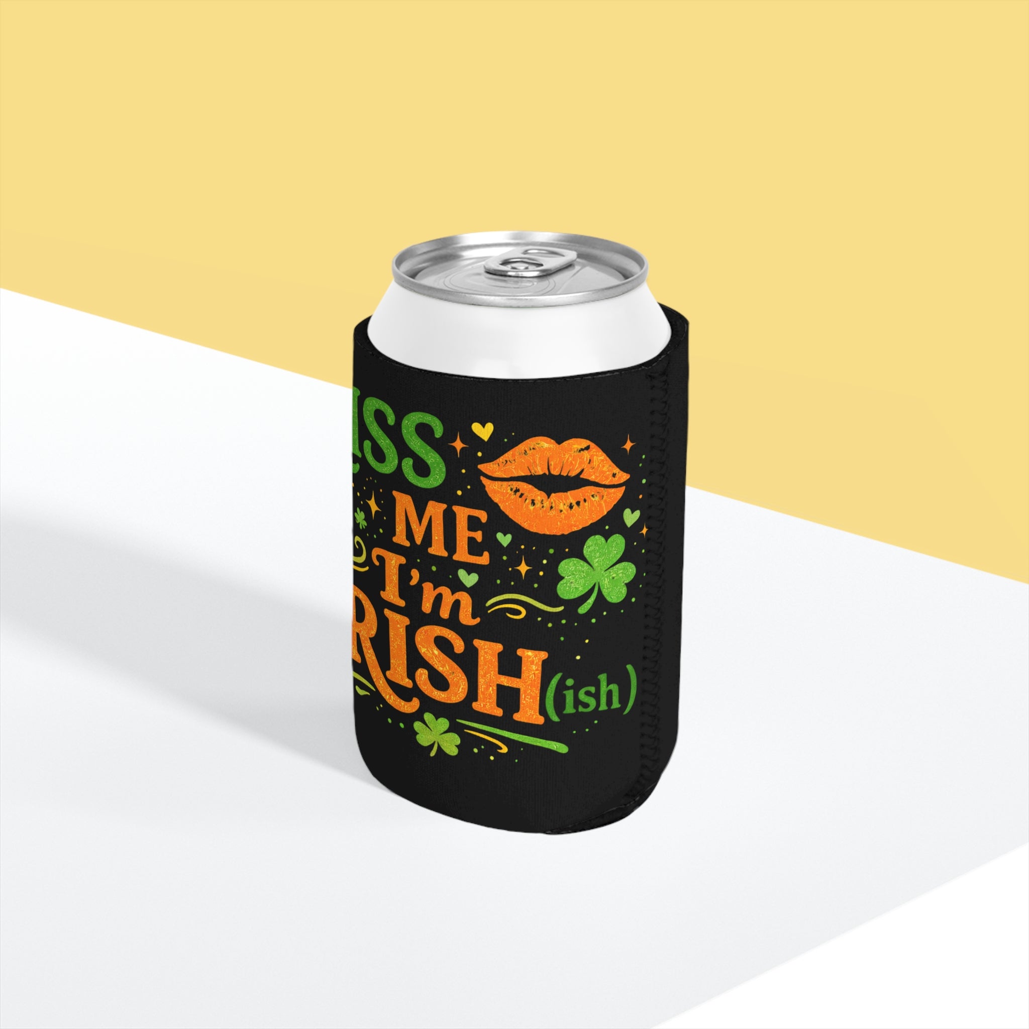 Kiss Me I'm Irish Can Cooler Sleeve — St. Patrick's Day Beer Koozie