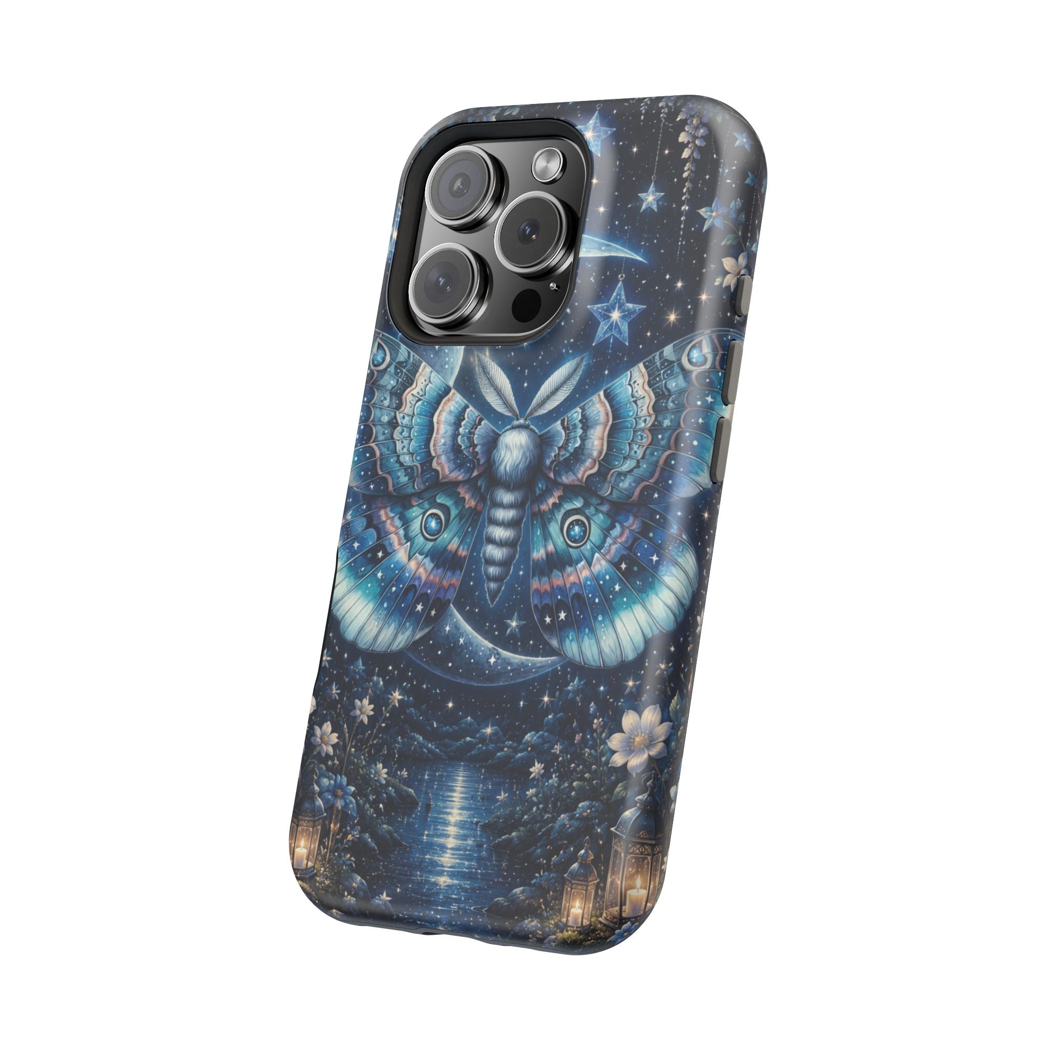 Mystic Moth Moon Phone Case – Night Sky MagSafe-Compatible Cover