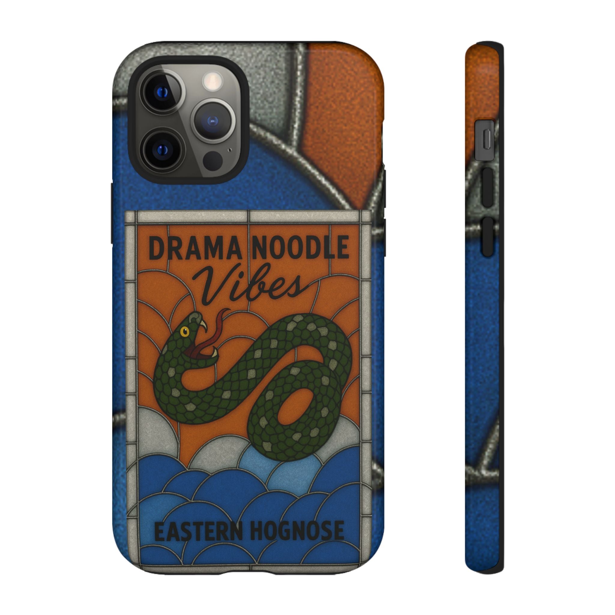 Stained Glass Snake Phone Case – Vibrant Drama Noodle Aesthetic Cover