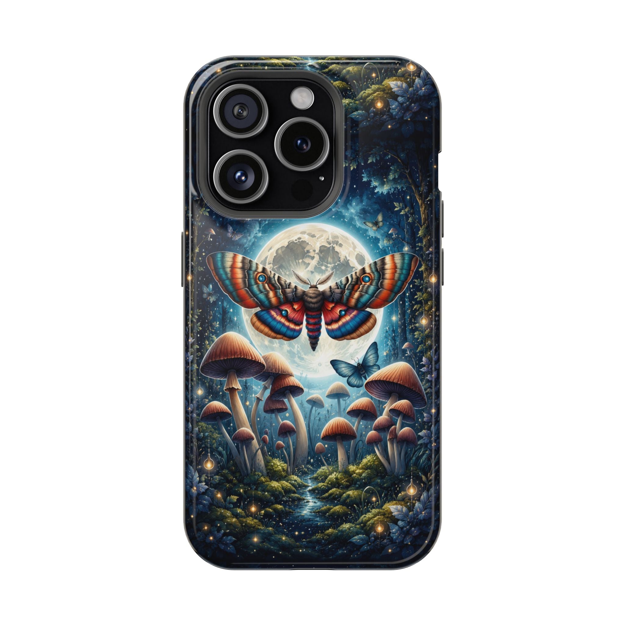 Mystic Moth Moon Phone Case – Whimsical MagSafe-Compatible Cover