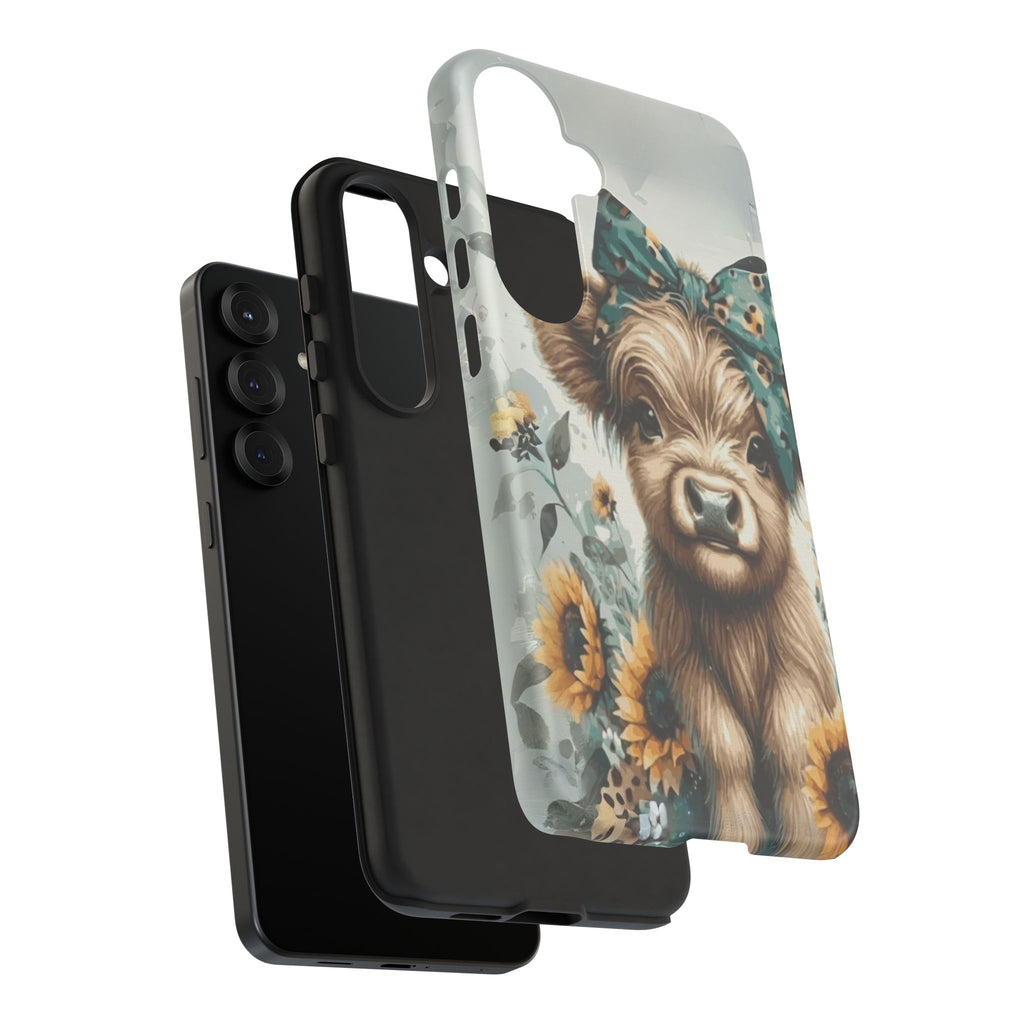 Adorable Cow Phone Case – Floral Farmhouse Design, Cute Animal Lover Gift