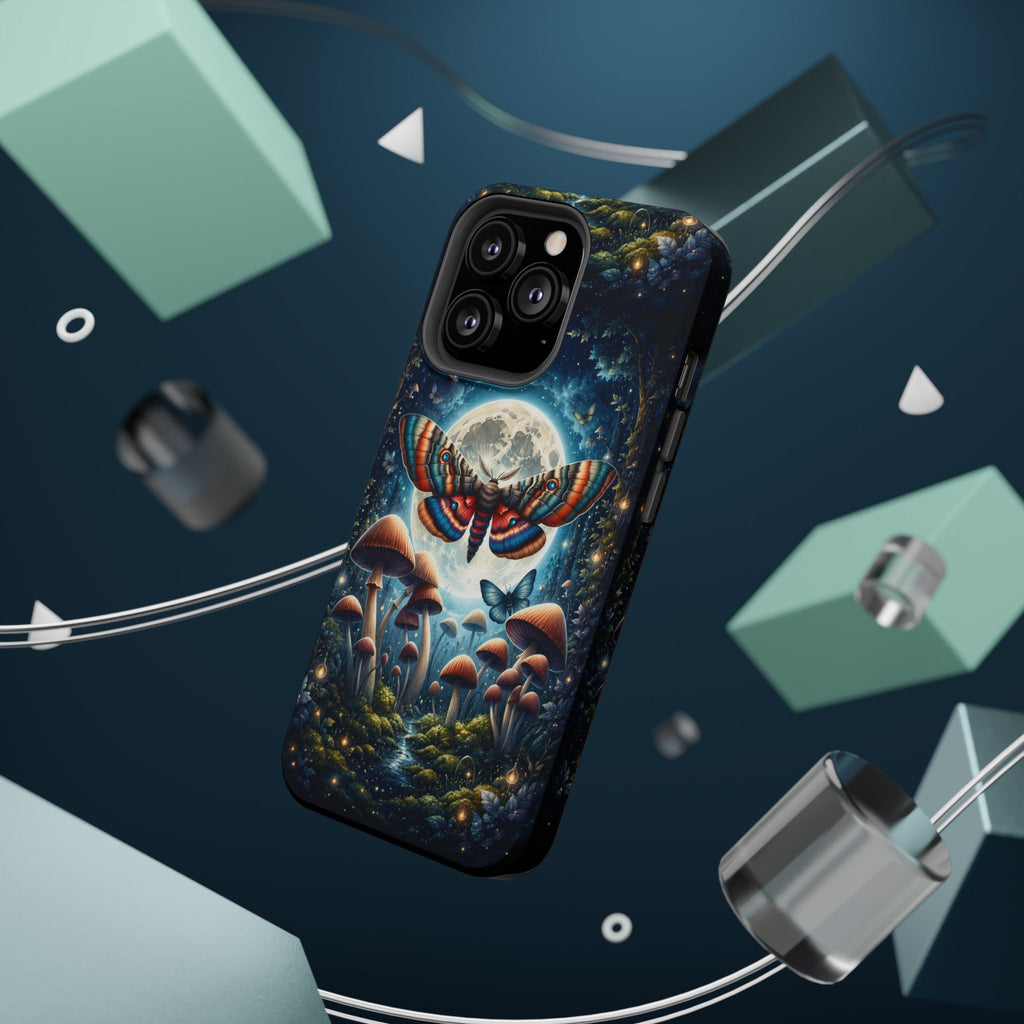 Mystic Moth Moon Phone Case – Whimsical MagSafe-Compatible Cover