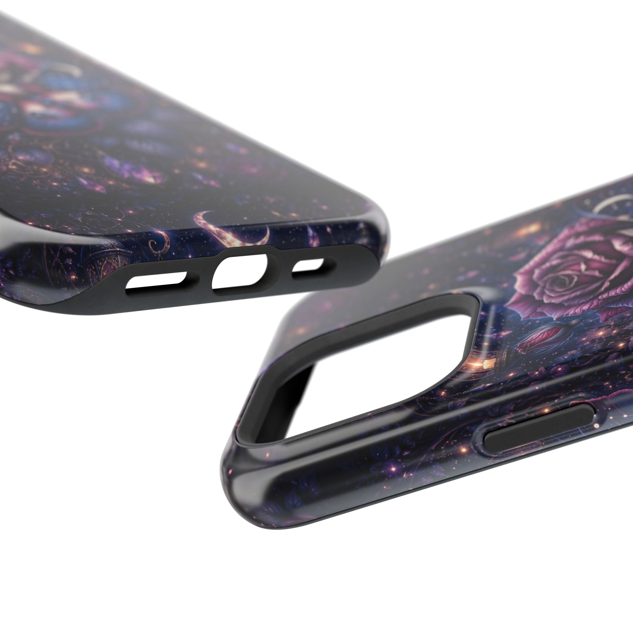 Mystical Rose & Moth Phone Case – Floral MagSafe-Compatible Cover