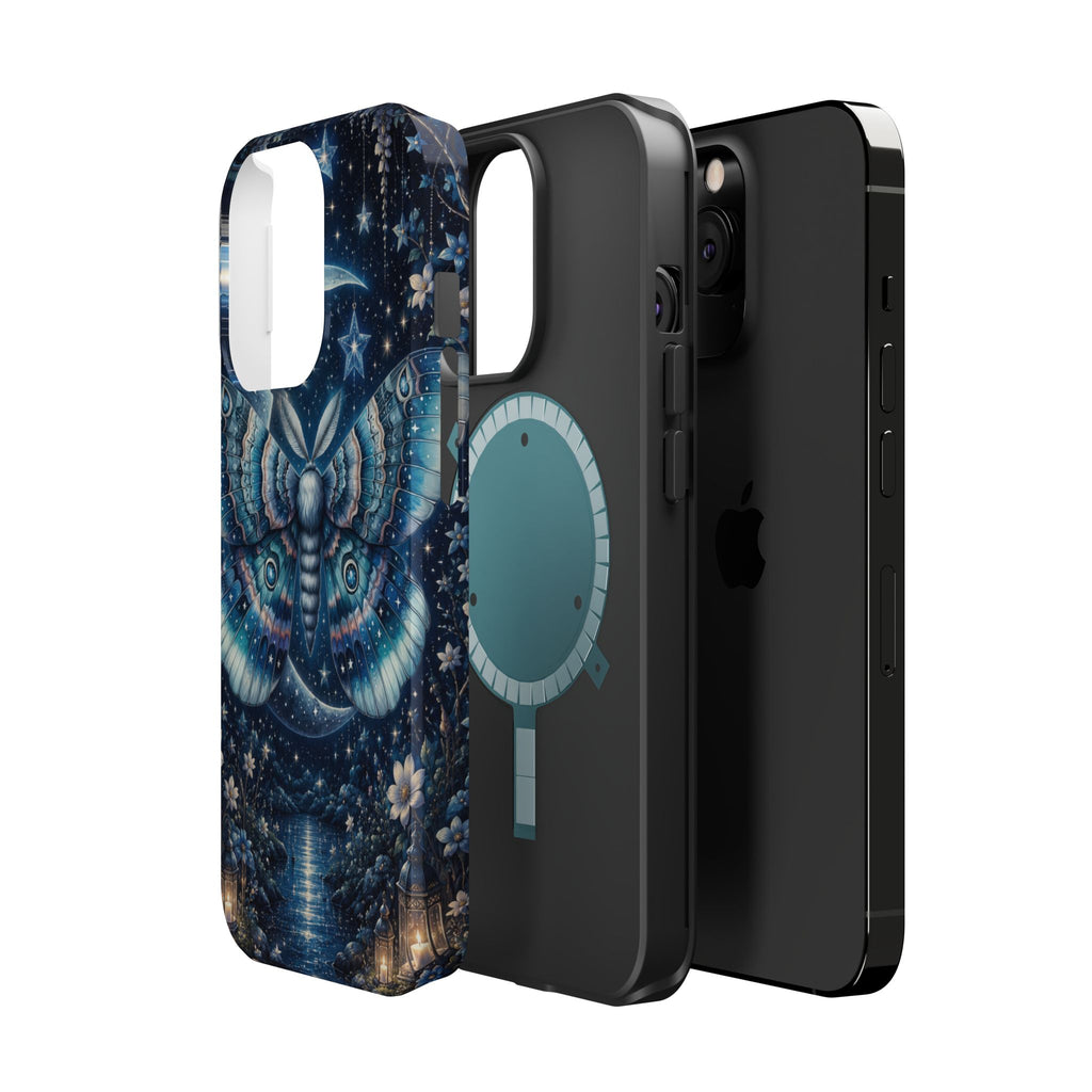 Mystic Moth Moon Phone Case – Night Sky MagSafe-Compatible Cover