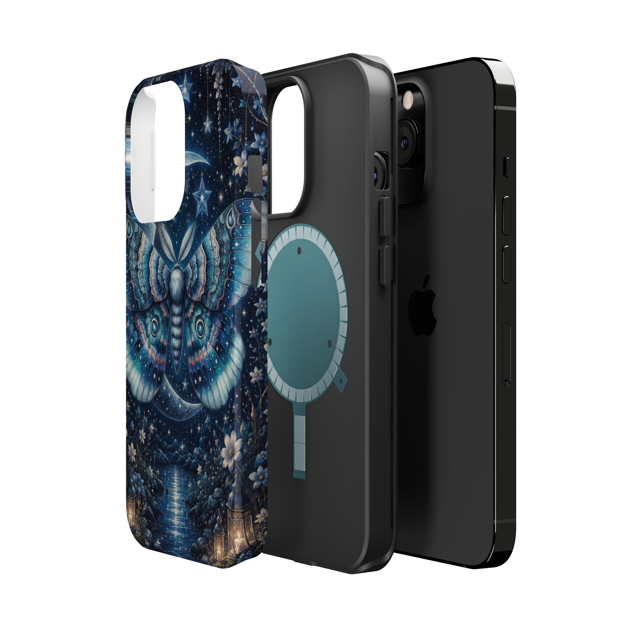 Mystic Moth Moon Phone Case – Night Sky MagSafe-Compatible Cover