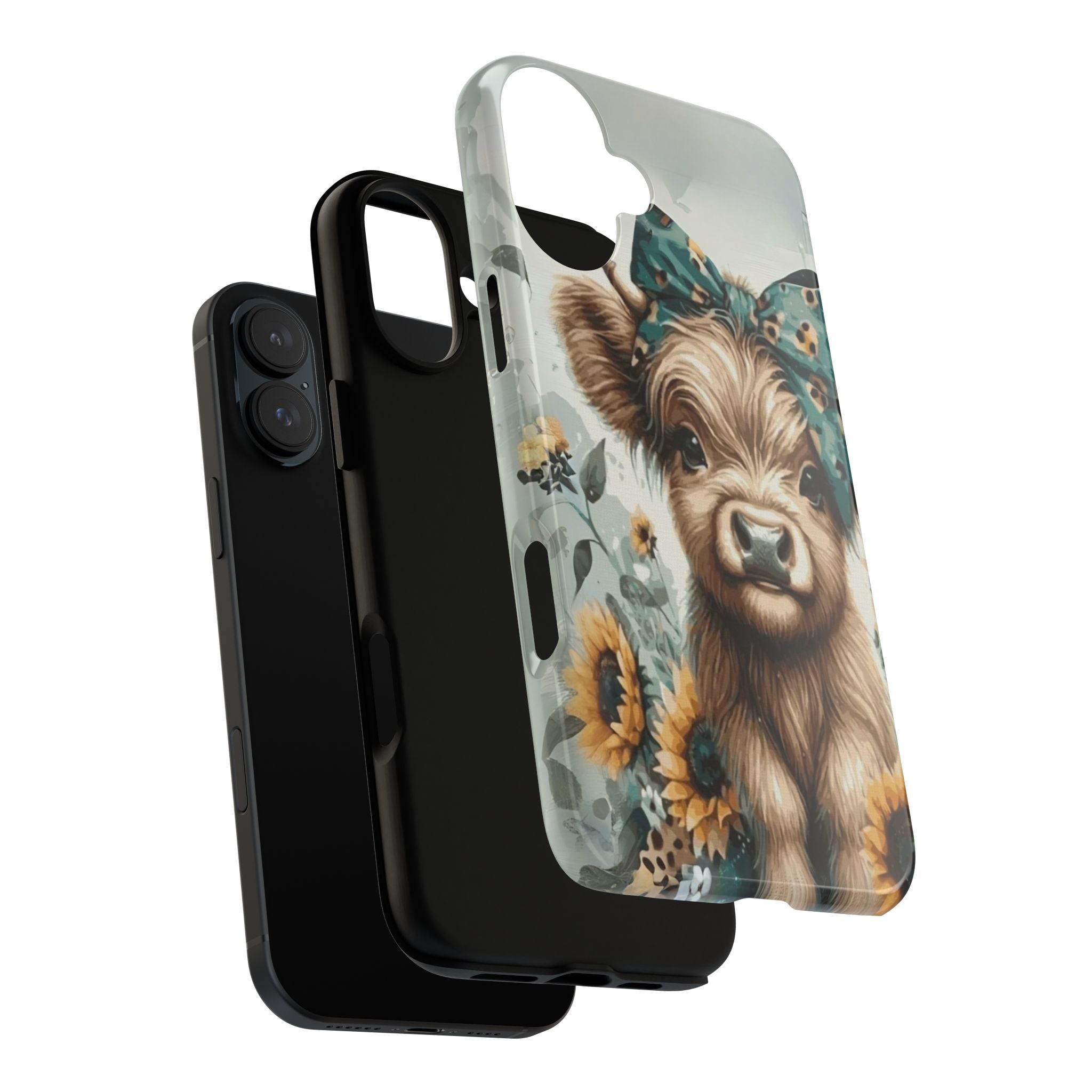 Adorable Cow Phone Case – Floral Farmhouse Design, Cute Animal Lover Gift