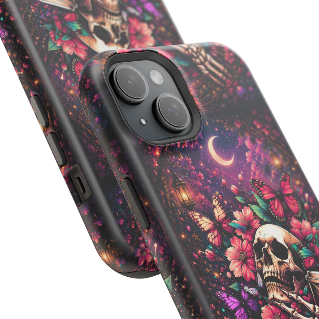 Skull & Butterflies Phone Case – Gothic Floral MagSafe-Compatible Case