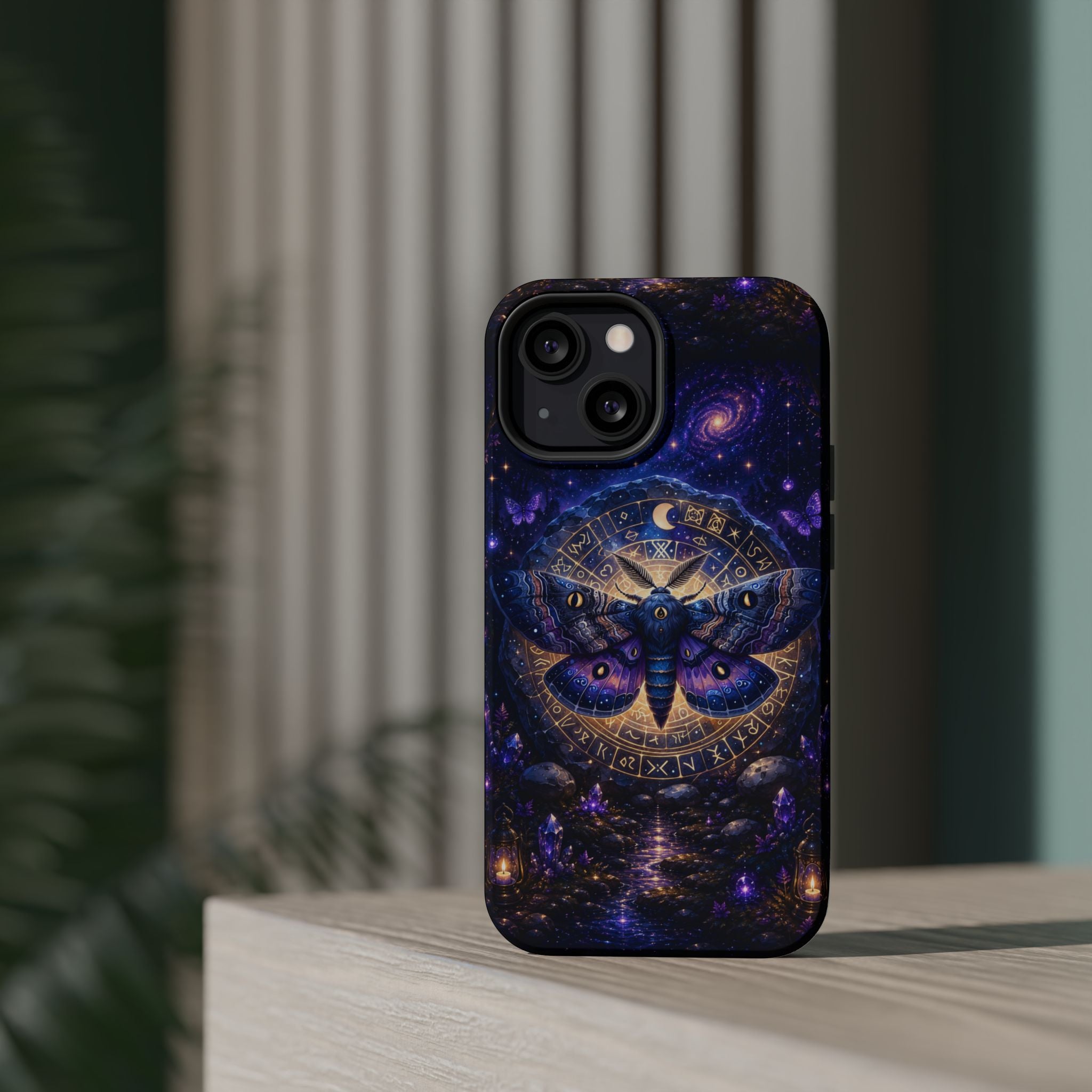 Astrological Moth Phone Case – Celestial MagSafe-Compatible Cover