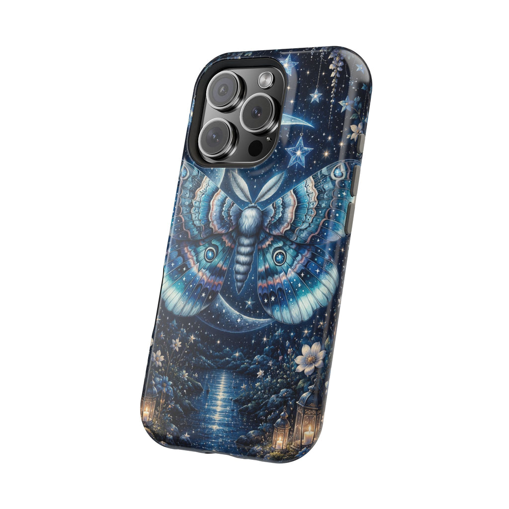 Mystic Moth Moon Phone Case – Night Sky MagSafe-Compatible Cover
