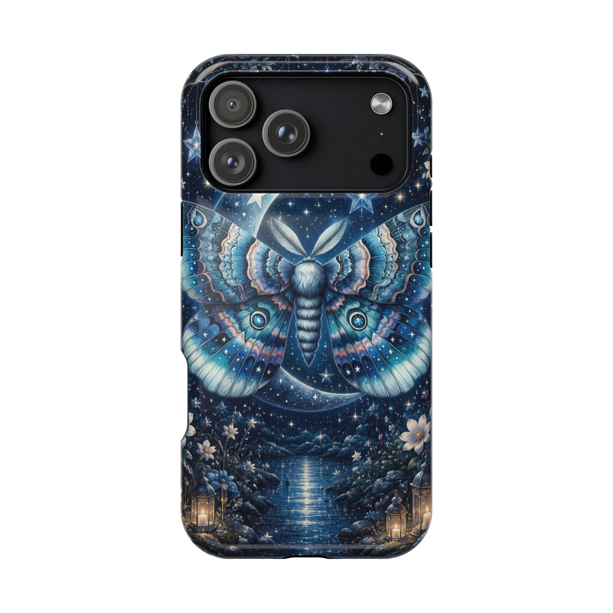 Mystic Moth Moon Phone Case – Night Sky MagSafe-Compatible Cover