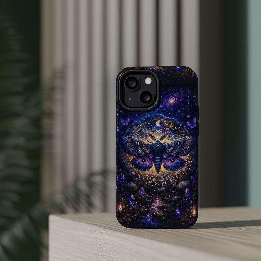Astrological Moth Phone Case – Celestial MagSafe-Compatible Cover