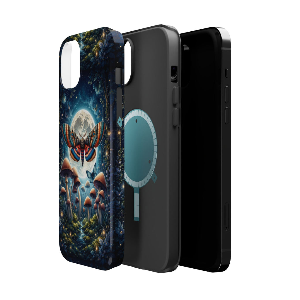 Mystic Moth Moon Phone Case – Whimsical MagSafe-Compatible Cover