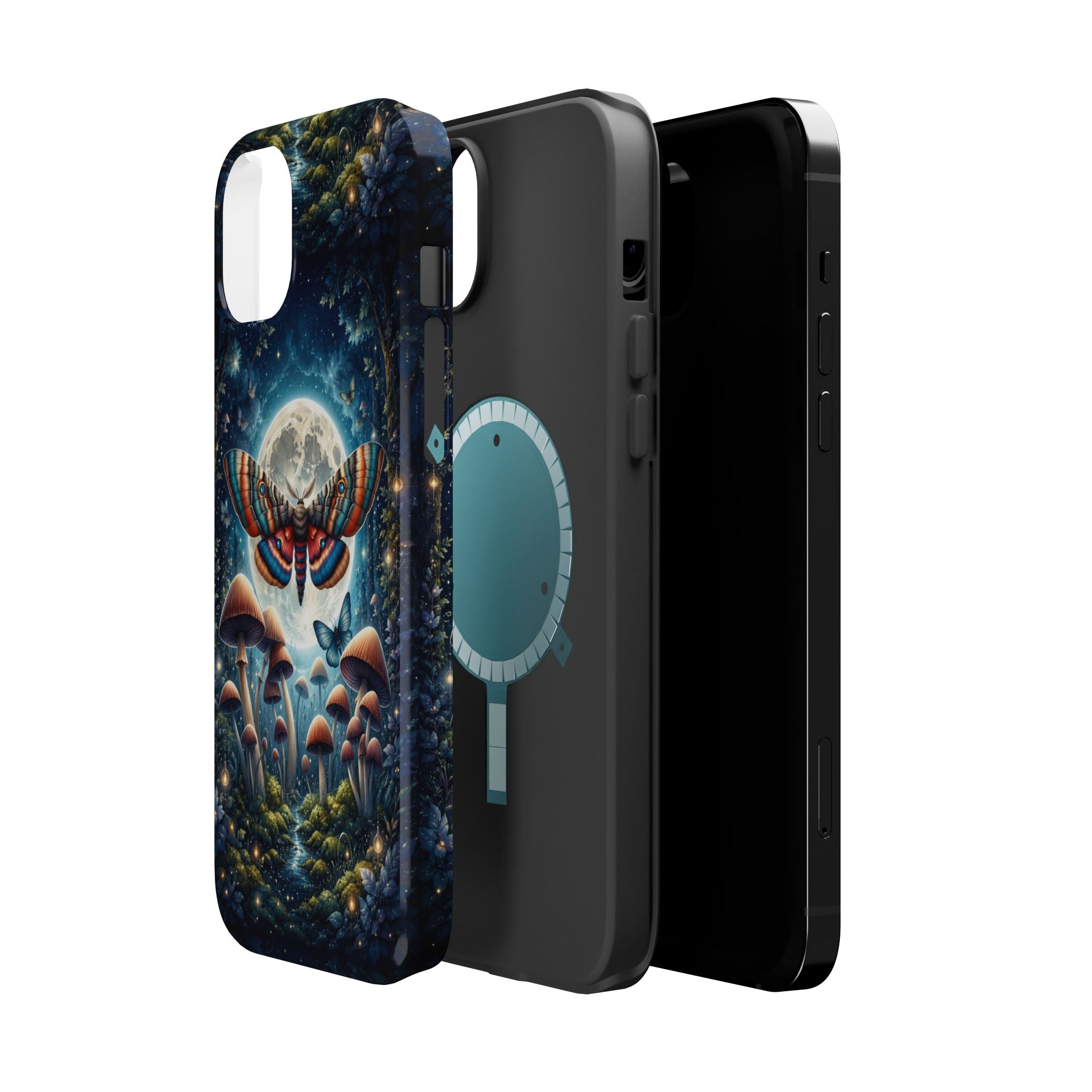Mystic Moth Moon Phone Case – Whimsical MagSafe-Compatible Cover