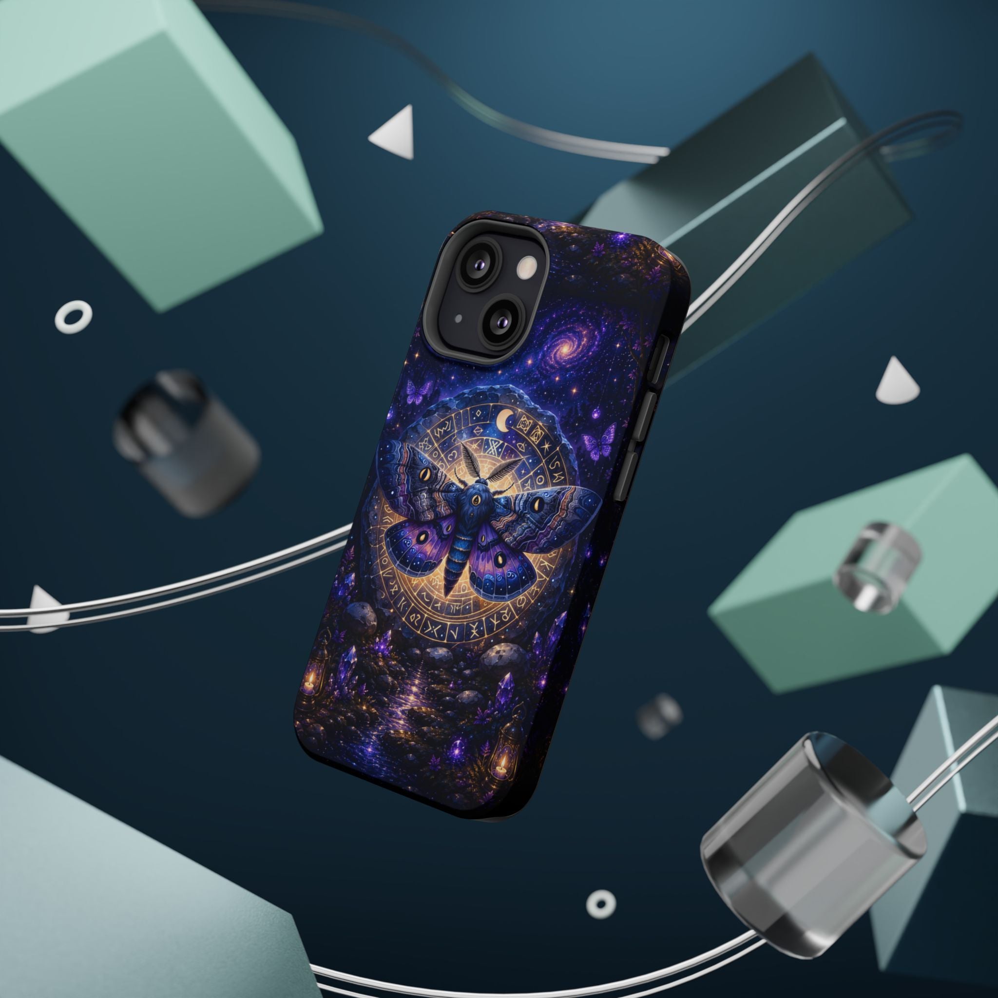 Astrological Moth Phone Case – Celestial MagSafe-Compatible Cover
