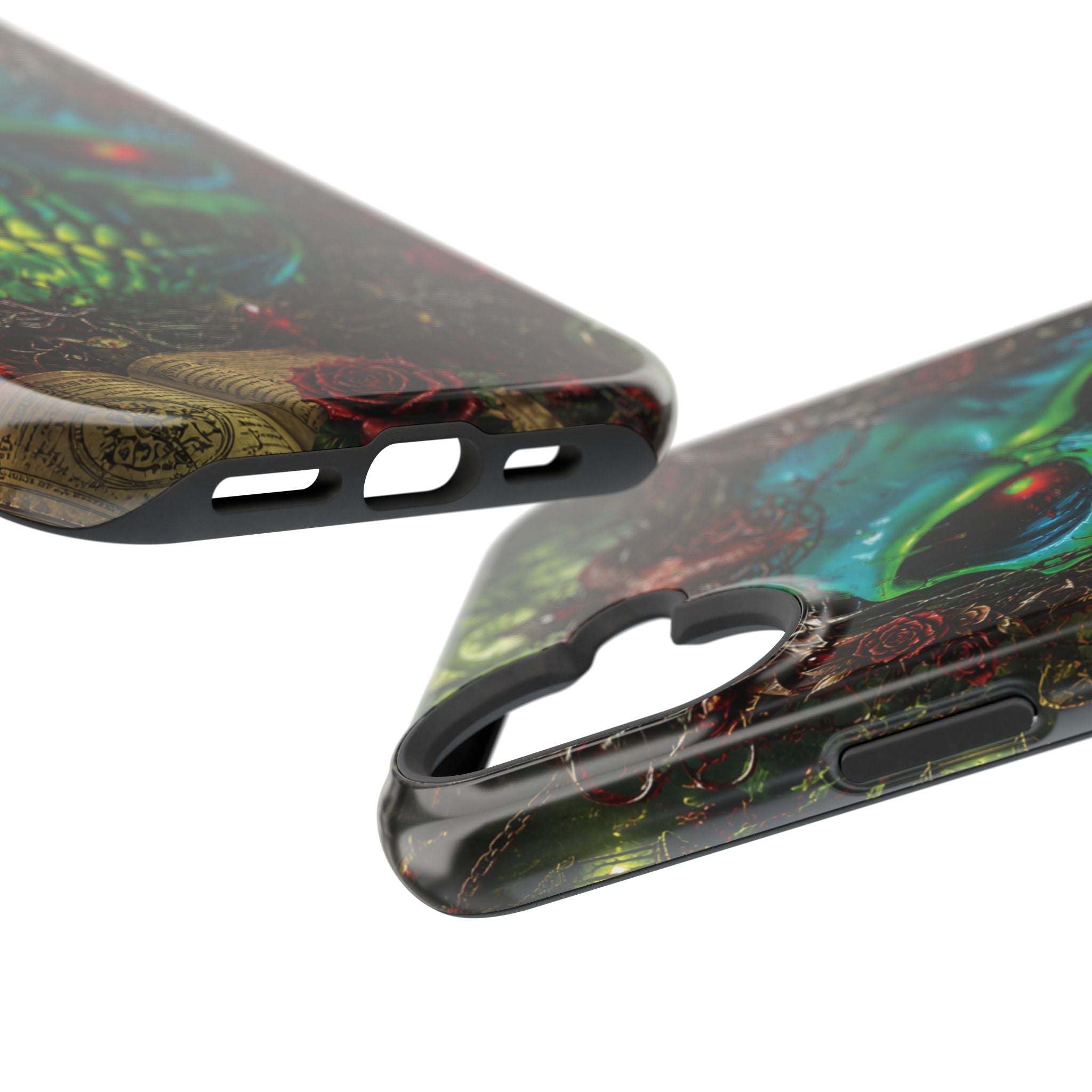 Skull Rose Phone Case – Gothic Impact-Resistant MagSafe-Compatible Cover